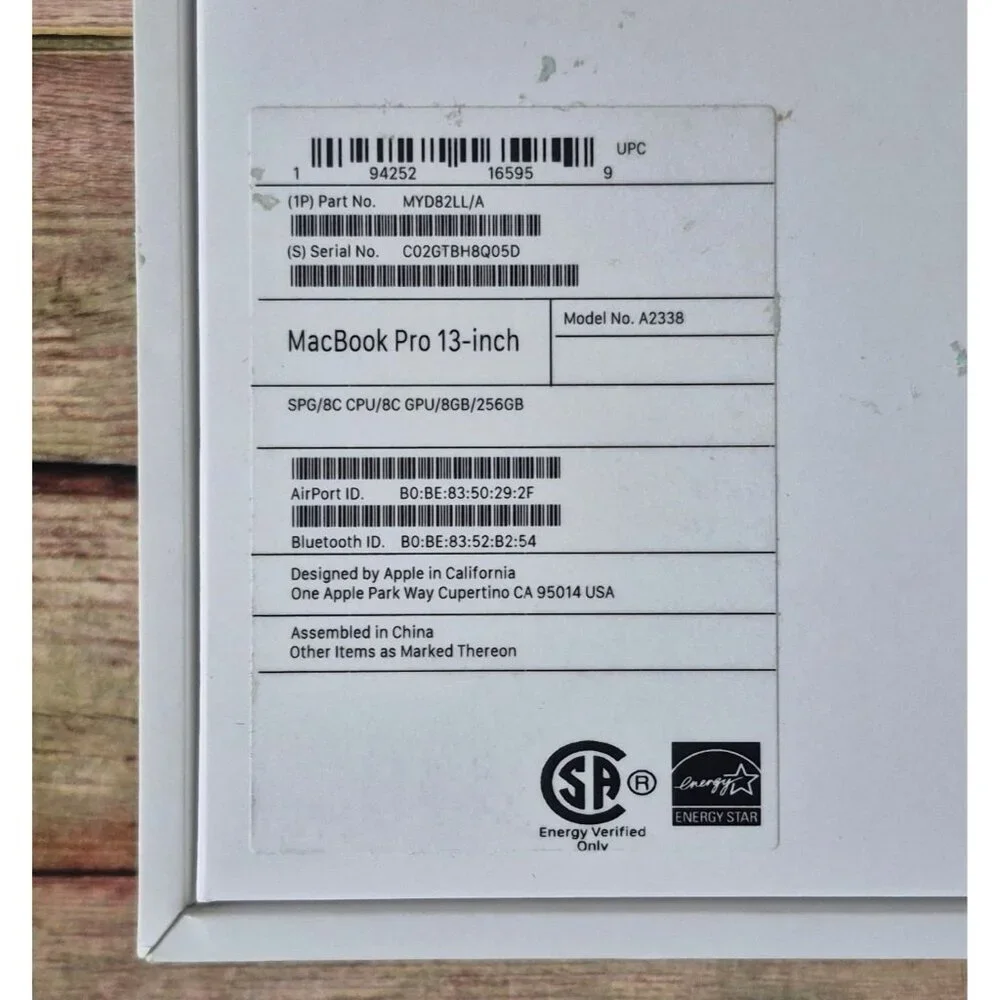 Original Macbook Pro OEM Apple 13-inch Model A2338 Empty Box Only